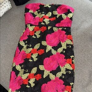 SAM EDELMAN Floral Strapless Dress